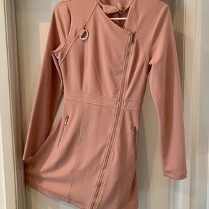Soft pink long sleeve blazer dress